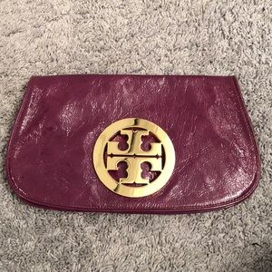 Tory Burch purple clutch